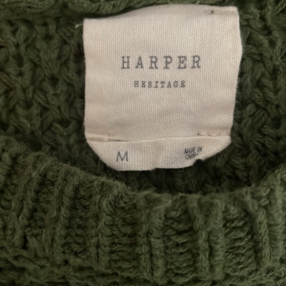 Harper Heritage green sweater button shoulder size medium - Picture 3 of 3
